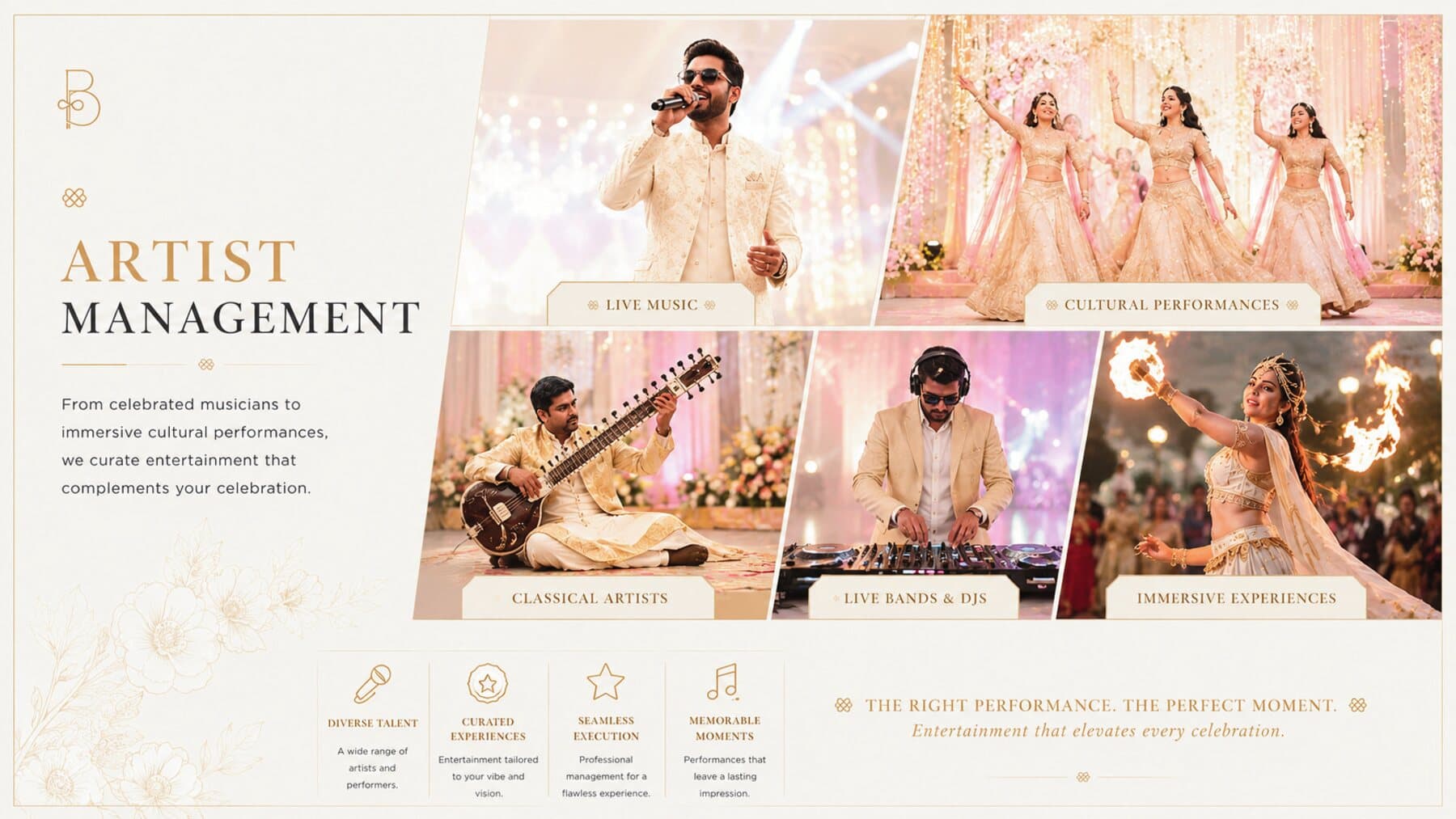 Live music, cultural performances and DJ collage